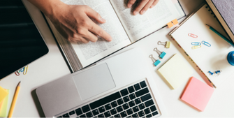 Student studying at desk