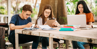 Image of students studying at a table